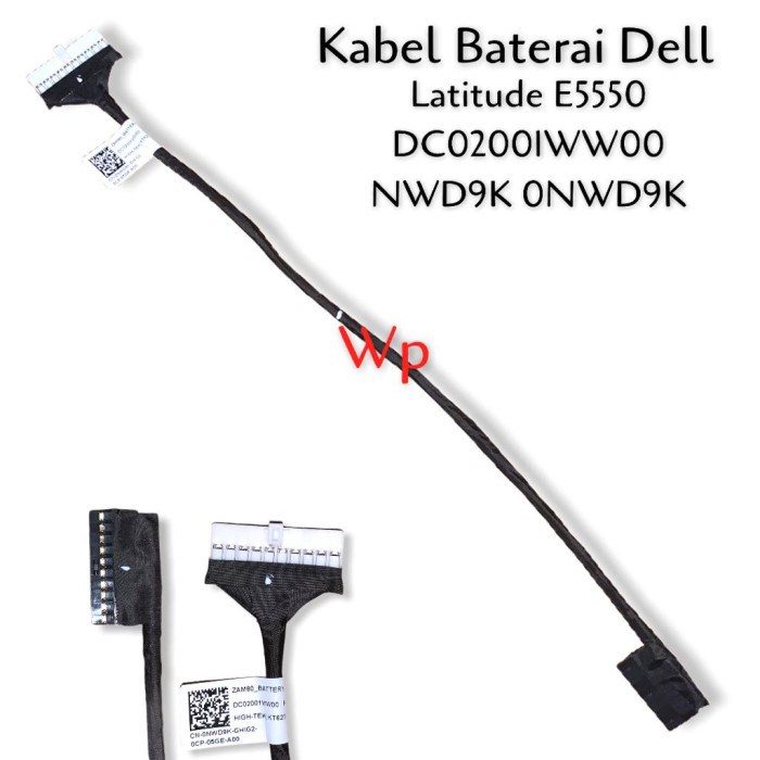 Kabel Baterai Laptop Dell Latitude 5550 E5550 DC02001WW00 NWD9K 0NWD9K