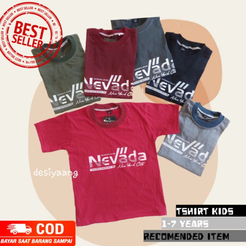 Kaos Anak Laki laki distro 1-6 tahun Nevada