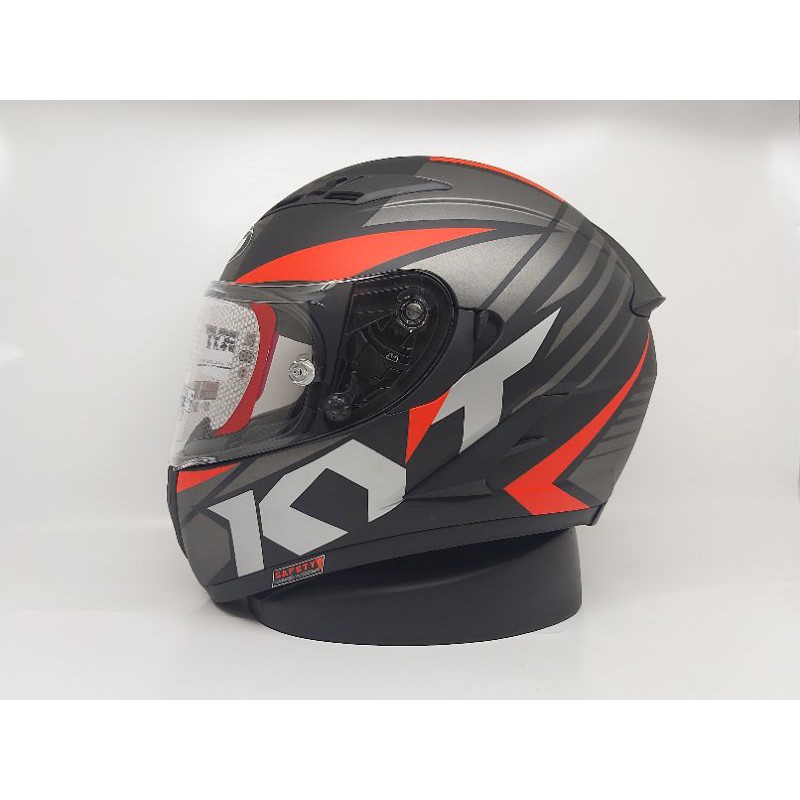 Helm KYT FALCON 2 FLAT VISOR FR RADIANT MATT BLACK/RED