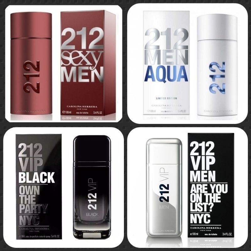 PARFUM CAROLINA HERRERA 212 SEZY MEN / 212 MEN AQUA / 212 VIP MEN / 212 VIP BLACK [ TUTUP MAGNET ] 100ML ORIGINAL SINGAPURE