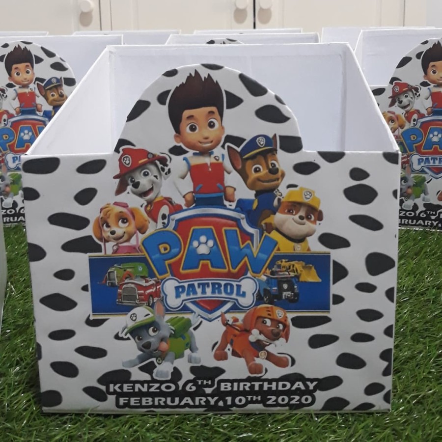 storage custome Ulang Tahun paw patrol hampers birthday box 20x20cm  bisa untuk berbagai keperluan