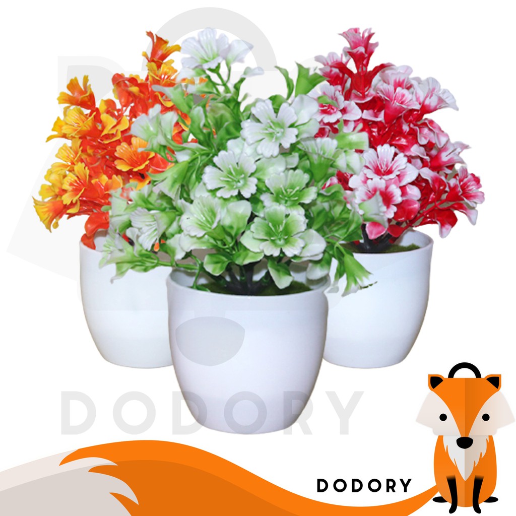 DODORY PT42 Pot Tanaman Hias Bunga Hias Plastik Ornamen Pot Bongsai Artificial Flower Decoration