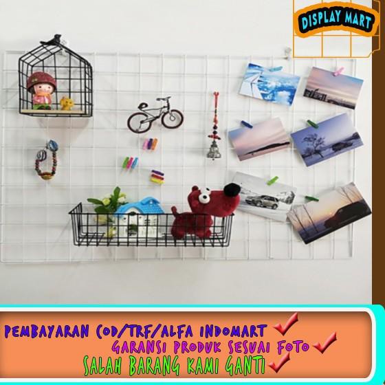 Kawat Ram 150x100 cm Tebal Rak Display Aksesoris Ram Kawat pot bunga Dinding gantungan aksesoris hp