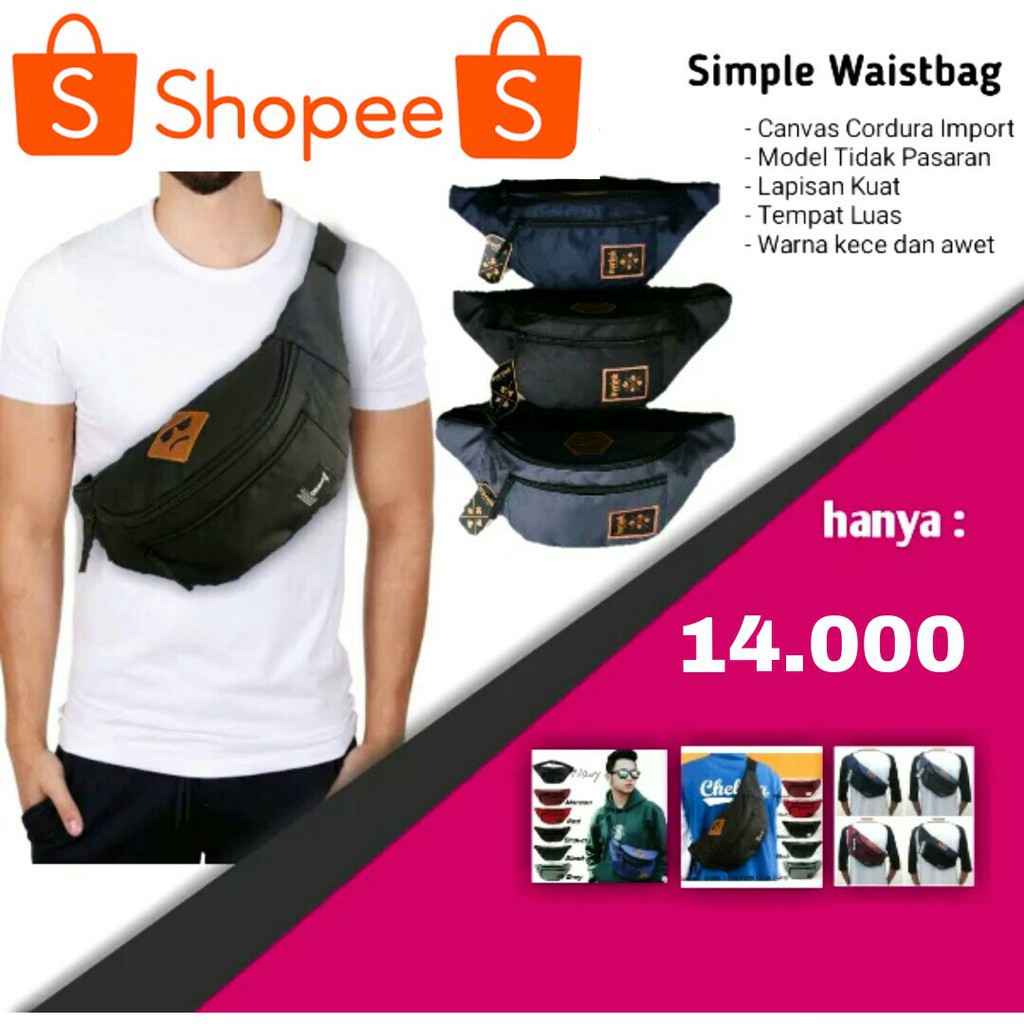 Tas Waistbag Oval harga Grosir / tas selempang distro Bandung