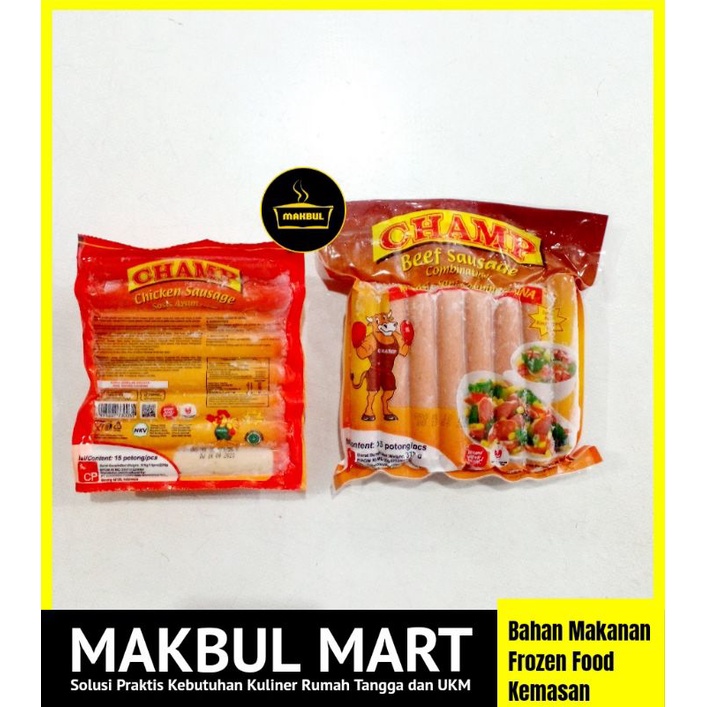 CHAMP Sosis Ayam, Sapi Isi 15 / 375 gr