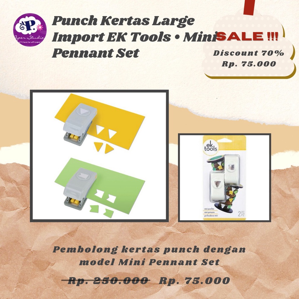 

PEMBOLONG KERTAS (Punch Kertas Large EK Tools • Mini Pennant Set Punch)