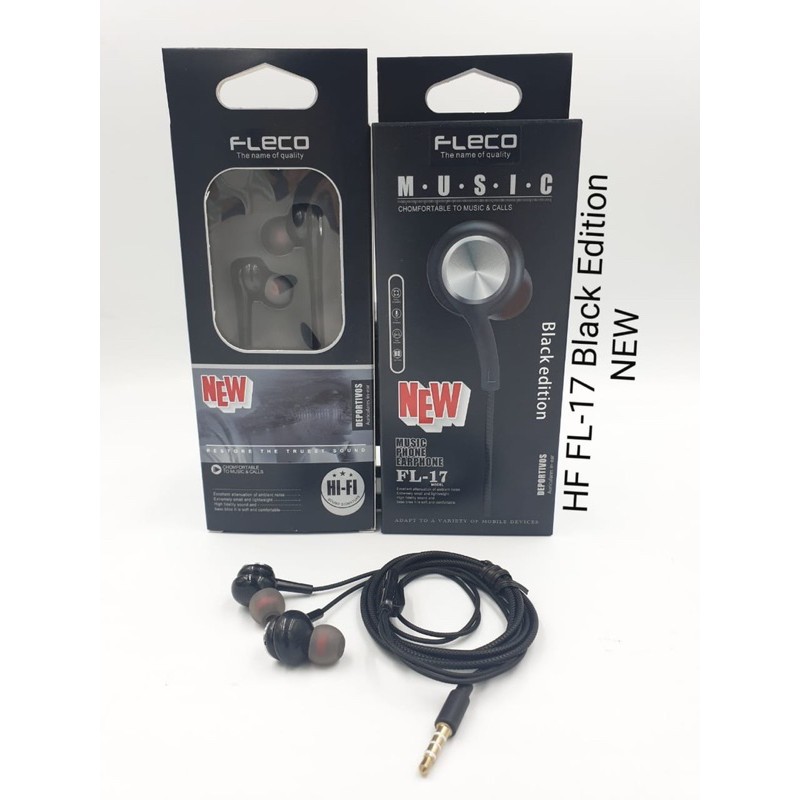 PROMO HANDSFREE FLECO FL17/ EARPHONE FL17 ORI BLACK EDITION