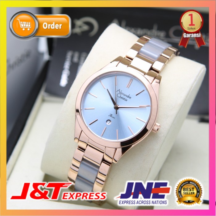 JAM TANGAN ALEXANDRE CHRISTIE ALEXANDER CHRISTIE WANITA CEWEK ORIGINAL ORI AC 2919 ROSEGOLD BLUE