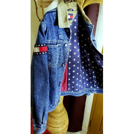 Tommy Hilfiger flag denim jacket rare + Bebas pilih bonus