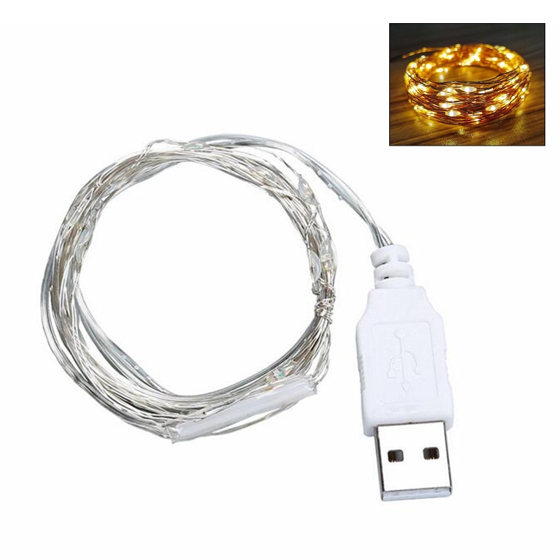 Ran Lampu String 30 LED 3m Tenaga USB Anti Air Untuk Dekorasi