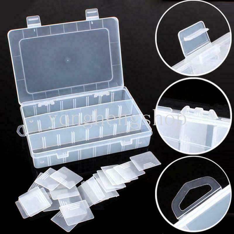 Kotak Penyimpanan Perhiasan Cincin Anting Bahan Plastik 36 Grids Adjustable