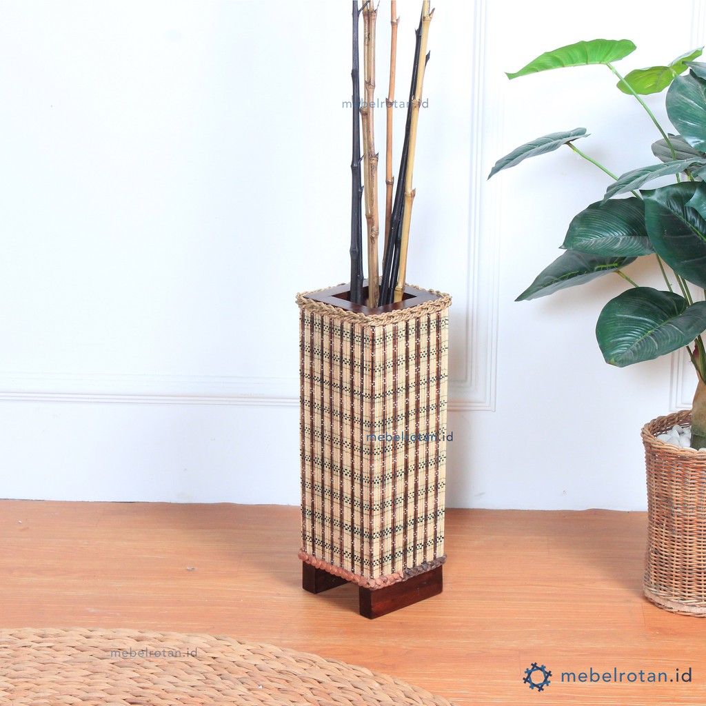 POT TANAMAN BUNGA RANTING DEKORASI LYDE KECIL | TEMPAT PAYUNG KAYU