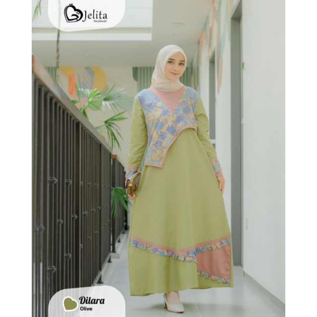 GAMIS DILARA DRESS JELITA MUSLIMAH FASHION MUSLIM