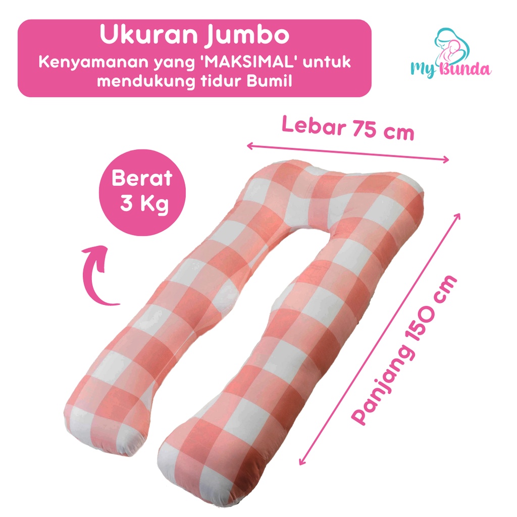 Bantal Bumil dan Menyusui untuk Kasur Ibu Hamil Jenis Bantal Hamil Jumbo Premium dengan Desain Bantal Ibu Hamil Tidur Jumbo yang Sangat Nyaman untuk Jadi Guling Ibu Hamil - Motif BB24