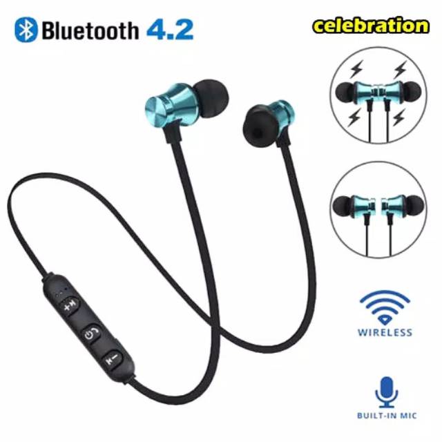 Headset Bluetooth - Headphone Earphones Bluetooth Magnet