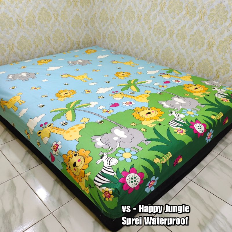 SPREI WATERPROOF MOTIF SPREI ANTI OMPOL 120 160 180 200-WP Jungle
