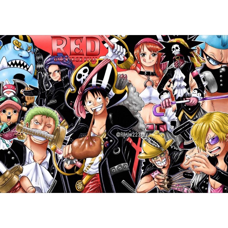One piece RED stiker paling murah one piece RED wallpaper stiker one piece RED poster sticker