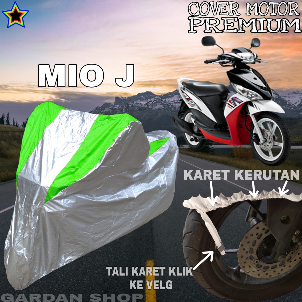 Sarung Motor MIO J Silver HIJAU Body Cover Penutup Pelindung Motor Mio J PREMIUM