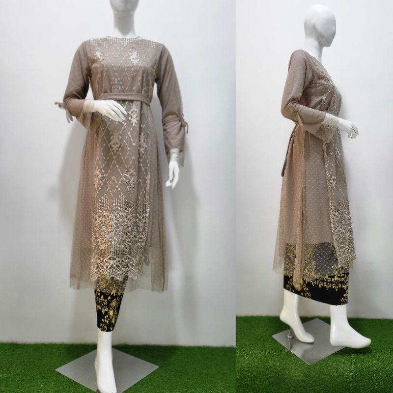 midi dress kondangan desain eropa