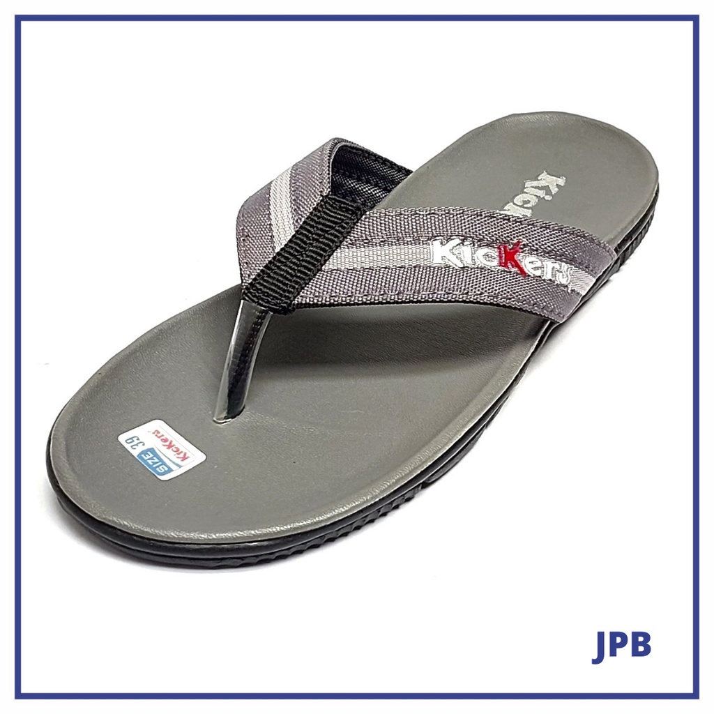 Sandal Japit Pria Kickers Abu Silver - JPB