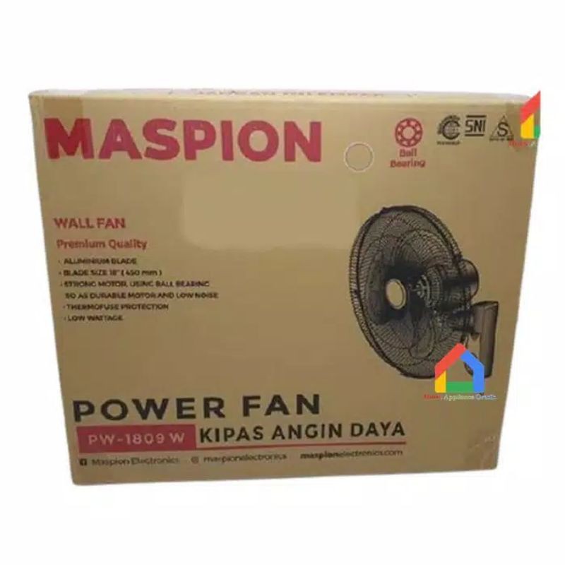 Kipas Angin Dinding Wall Fan Maspion PW-1809W