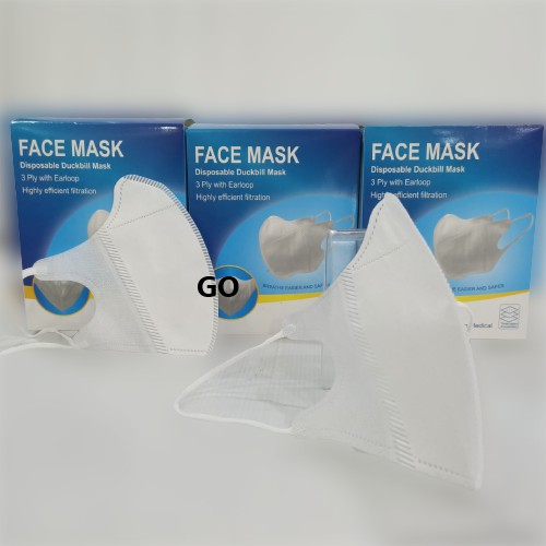 gof MASKER DUCKBILL Putih 3 Ply isi 50 Pcs Premium Mask