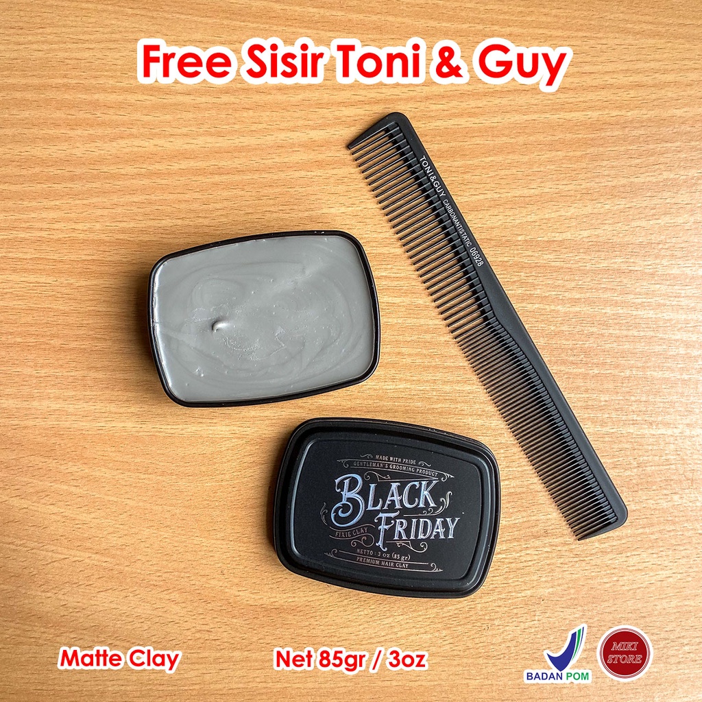 Pomade Black Friday Fixie Clay Pomade 85 Gr (FREE SISIR) Premium Clay