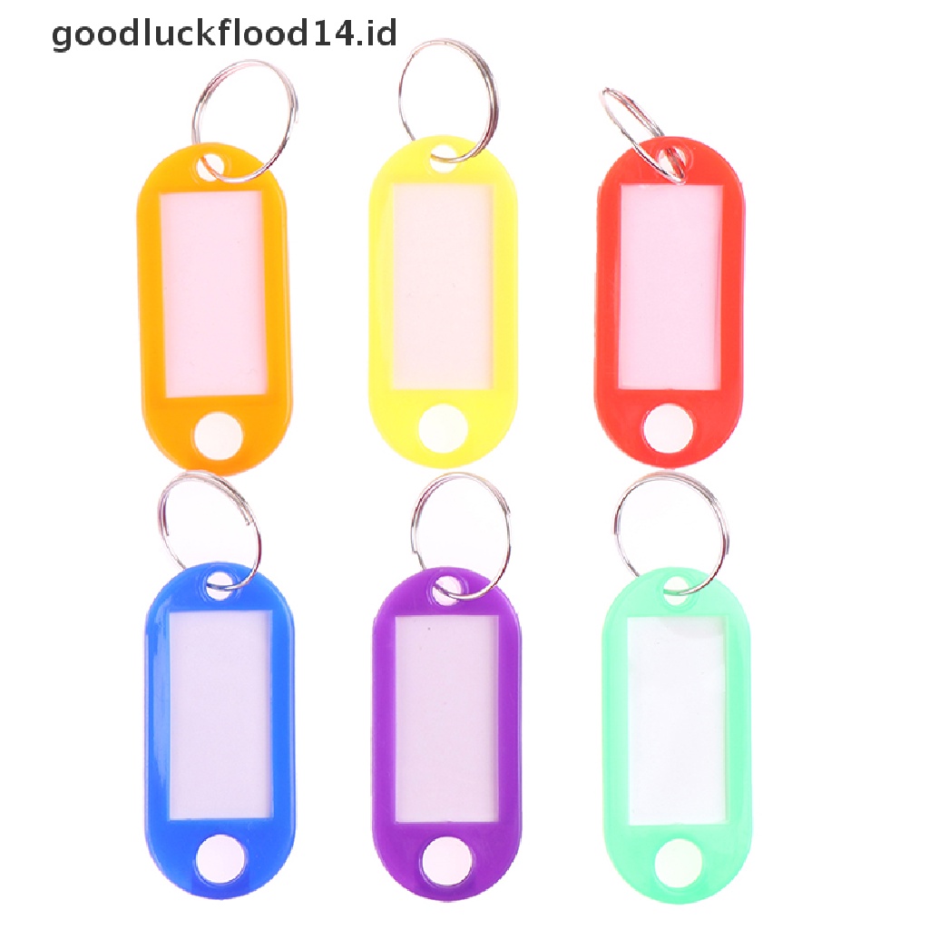 [OOID] 30pcs Multicolor Keychain Key ID Label Tags Luggage ID Tags Hotel Number Card ID