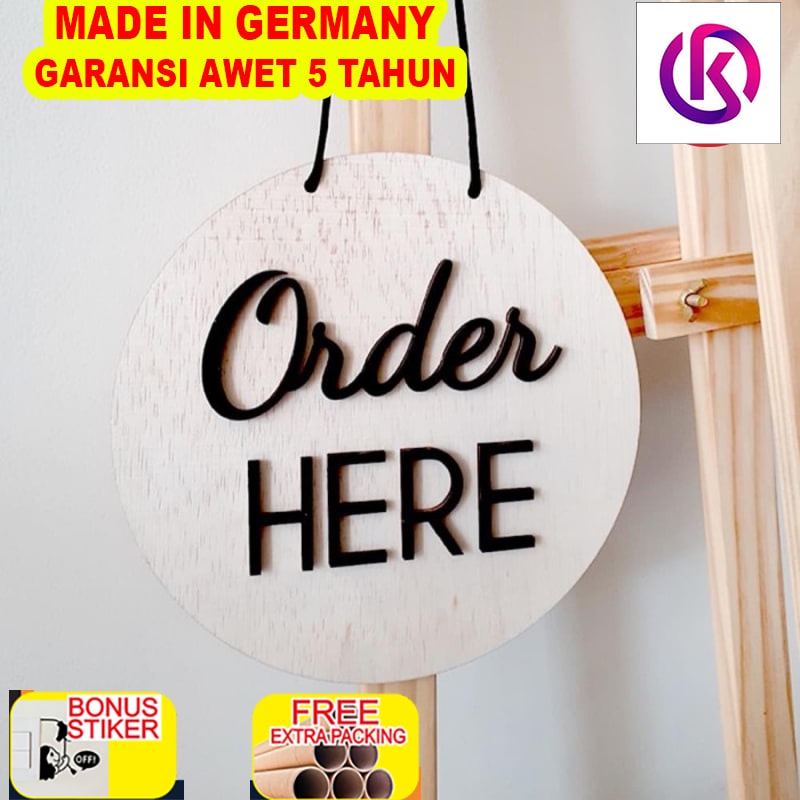 

Grosir Order Here Signage / Sign Board / Sign Kayu