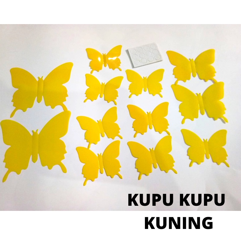 3D BUTERFLY DECORATION DEKORASI KELELAWAR HITAM BUTTERFLY MERAH KUNING PUTIH ABU ABU HITAM  FLOWER NO MAGNET KUPU KUPU HIASAN DINDING TEMPELAN TEMBOK TEMPEL KULKAS MEJA KACA KAMAR ANAK CEWEK PEREMPUAN MURAH BAGUS LUCU