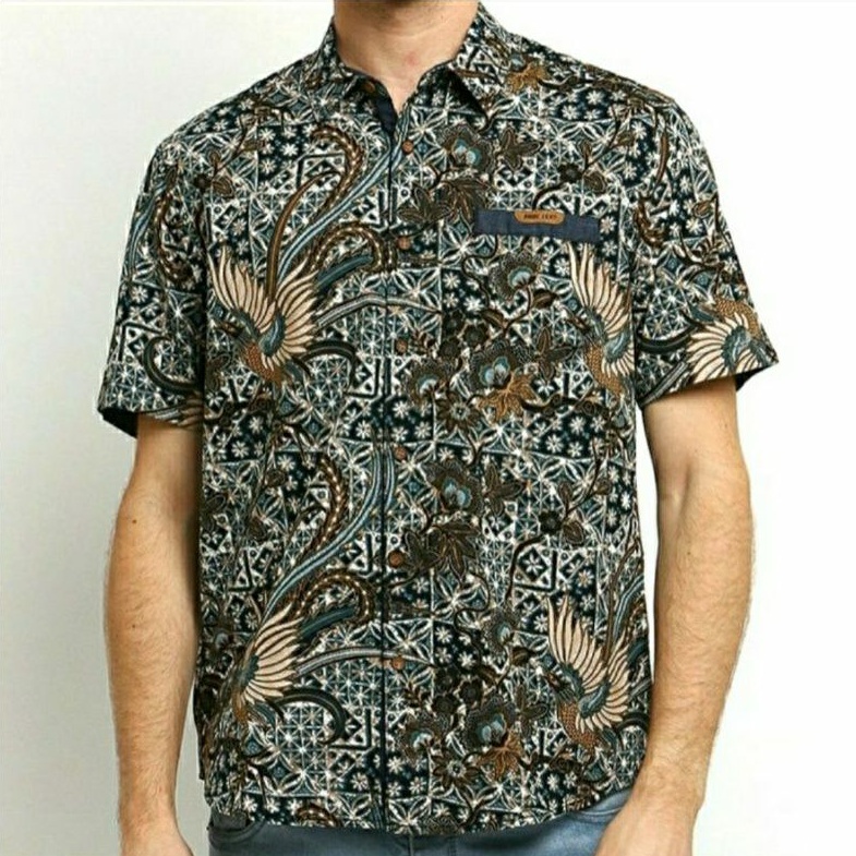 Kemeja Batik Pria Btara FRDY JKRT original bahan katun motif batik print lengan pendek