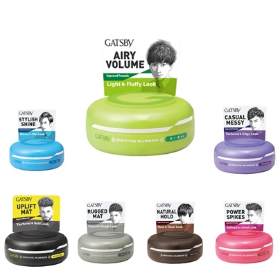 Gatsby Moving Rubber 80g (Air Rise, Cool Wave, Extreme Mat, Grunge Mat, Multi Form, Spiky Edge, Wild