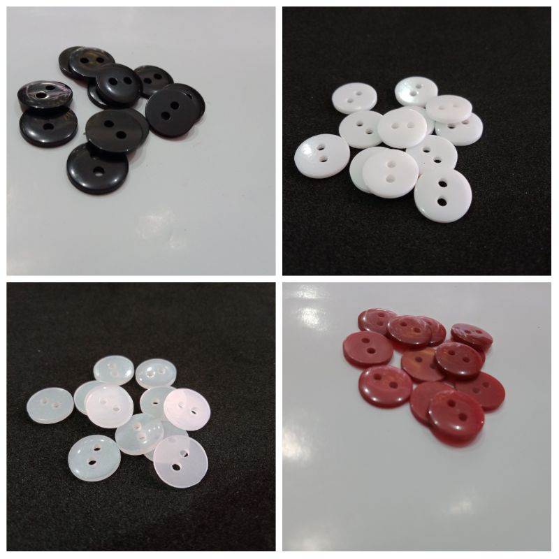 ukuran 18 Kancing baju / kancing kemeja lubang 2 ( 12 biji ) u