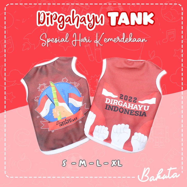 Baju Kucing Edisi Khusus Kemerdekaan Indonesia / Dirgahayu Tank untuk Kucing dan Anjing | Dirgahayu Tank Bakuta