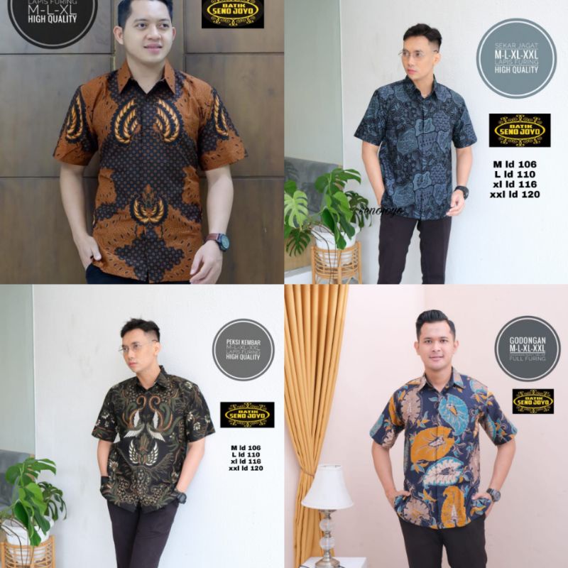 BATIK PRIA TERBARU 2022 S M L XL XXL BAJU kemeja batik pria lengan PENDEK PREMIUM SENO