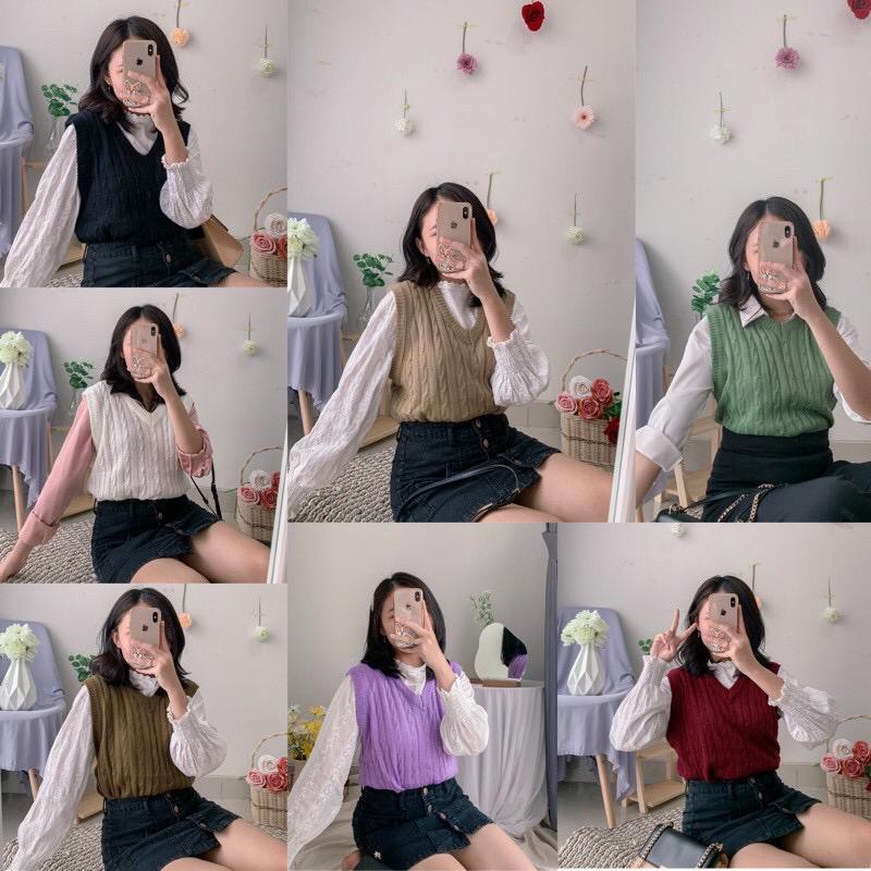 PRE ORDER VEST KNIT CABLE rompi  rajut  wanita  Shopee 