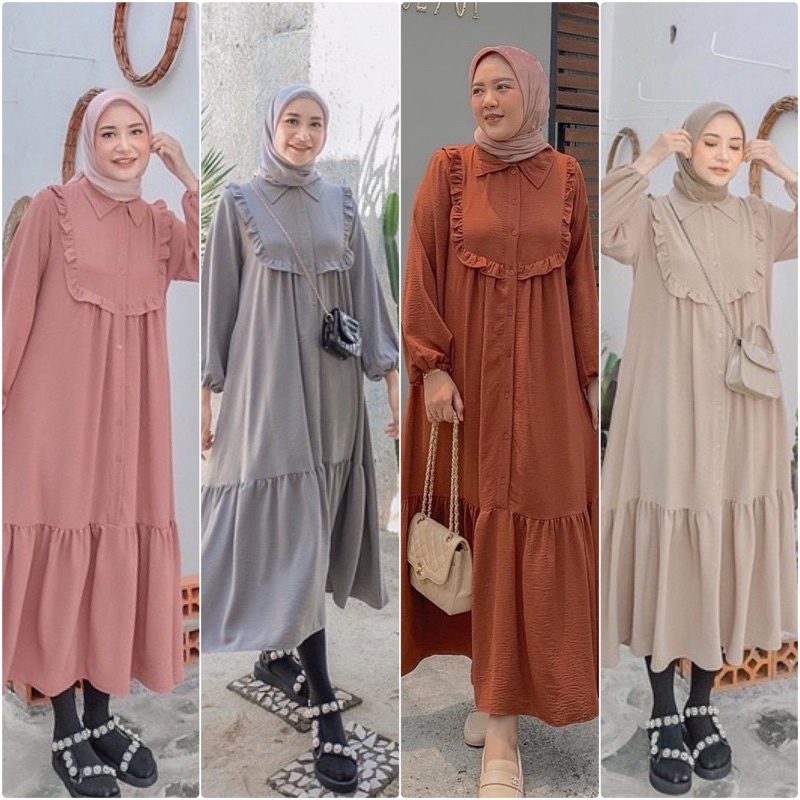 TERBARU! UNIZA DRESS KONDANGAN WANITA / Gamis Muslim Busui Dress Crinkle Aiflow Premium