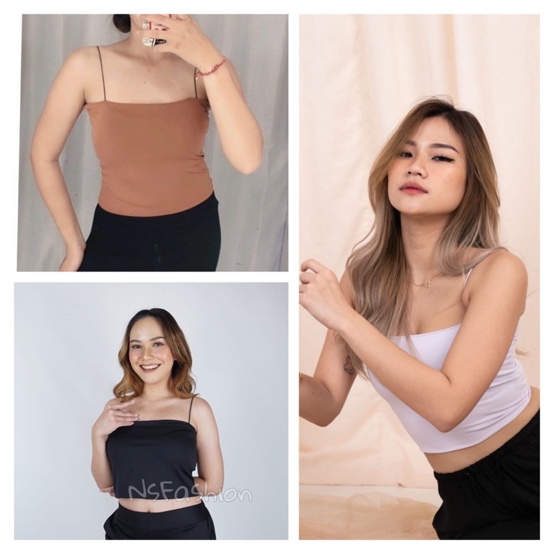 Tanktop Tali Spaghetti Basic Square Tory