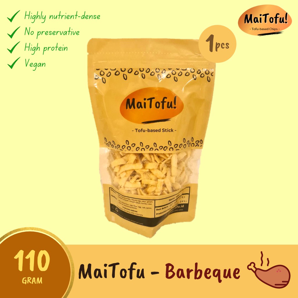 

Stick Tahu MaiTofu 110g - Rasa Barbeque | Cemilan Gurih Nagih Crispy