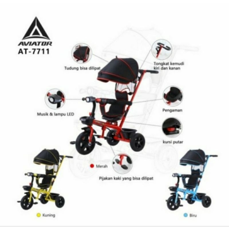 Aviator AT 7711 AT 7713 Pasific Sepeda Roda 3, Sepeda Rakit Laris