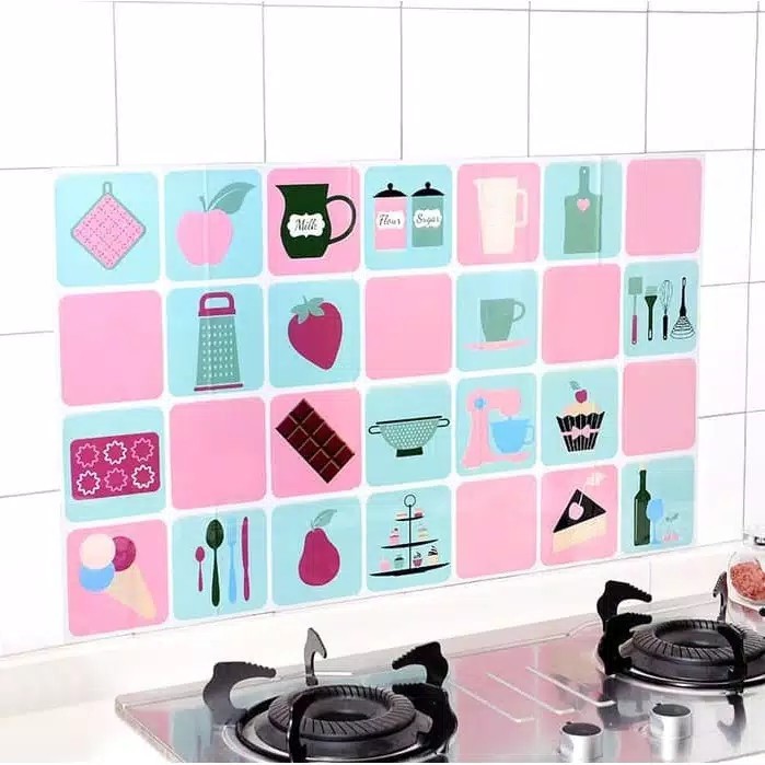 【GOGOMART】Sticker Dapur Anti Minyak / Wallpaper Tahan Suhu Panas - WALL STICKER