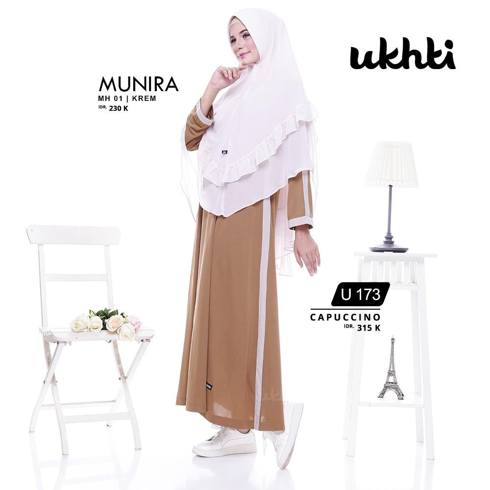 Gamis Syari Jersey Polos Premium Polos List Jumbo Klok Lebar Ori UKHTI U 173