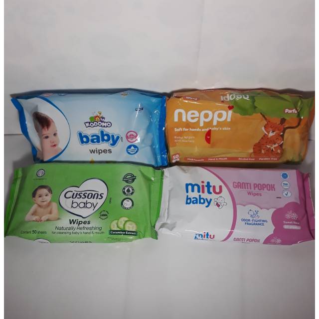 Baby wipes tisu tissue basah isi 50, s sheet