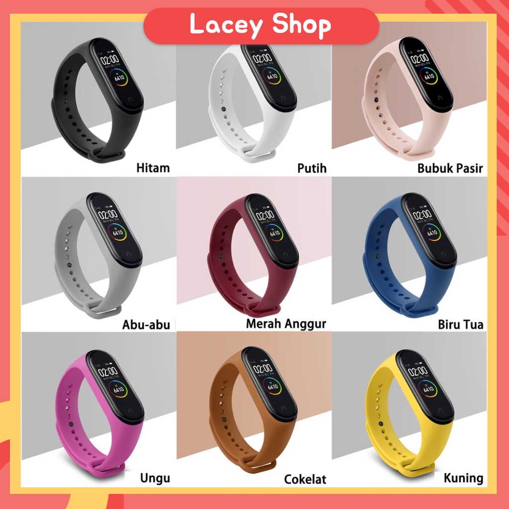 Strap Xiaomi Miband 3/4/5/6 Silikon Karet Replacement Strap MULTI COLOR