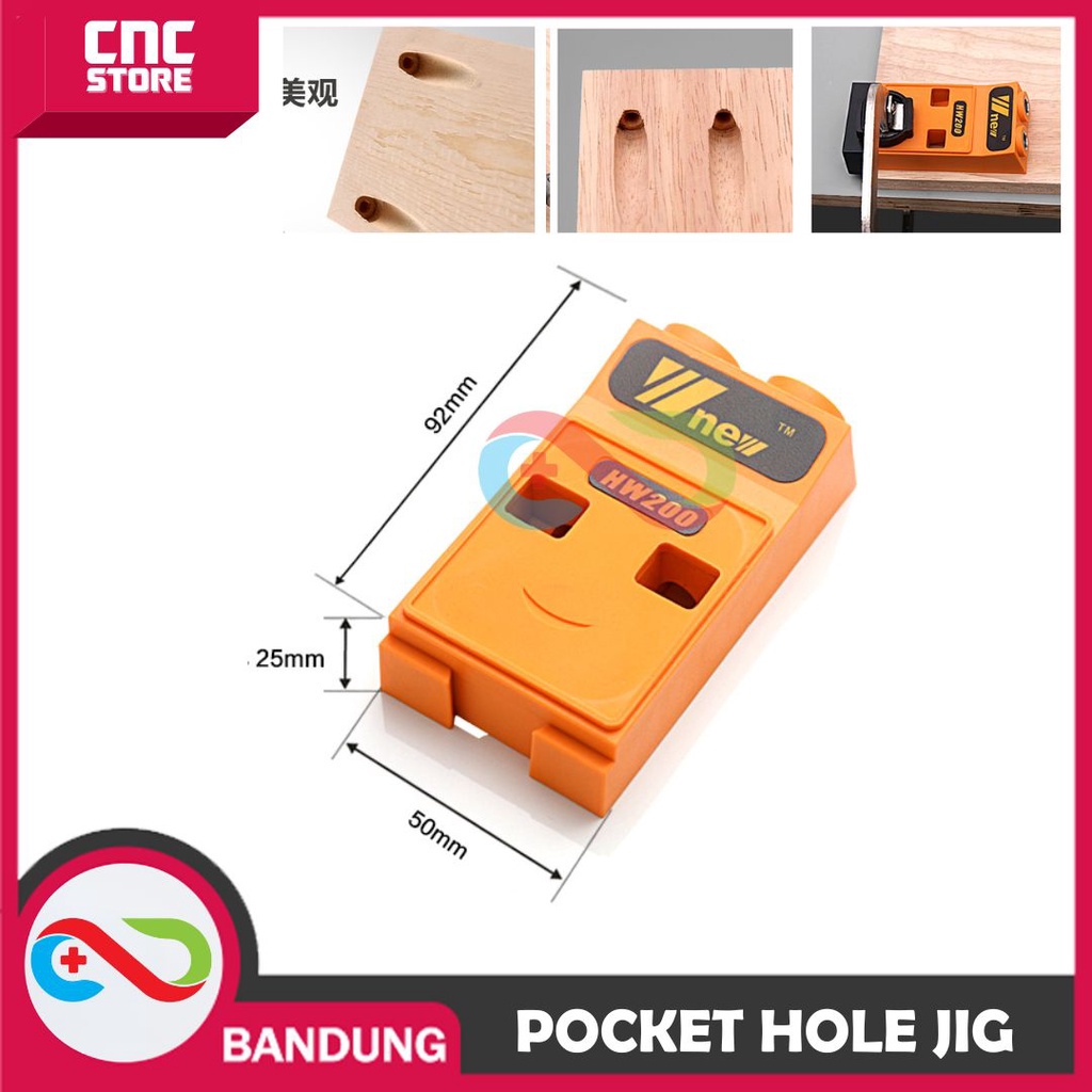 WNEW POCKET HOLE JIG 2 LUBANG PRESISI DUST PORT SET WOODWORKING