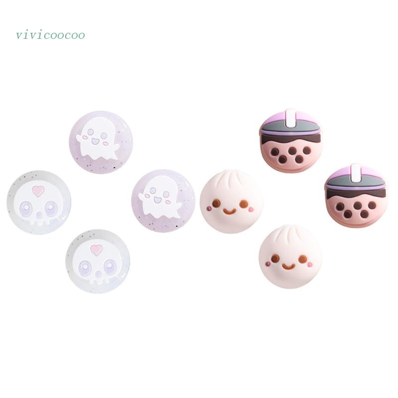 Vivi 4pcs Case Cover Pelindung Thumbstick Analog Joystick Bahan Silikon Untuk Switch / Lite