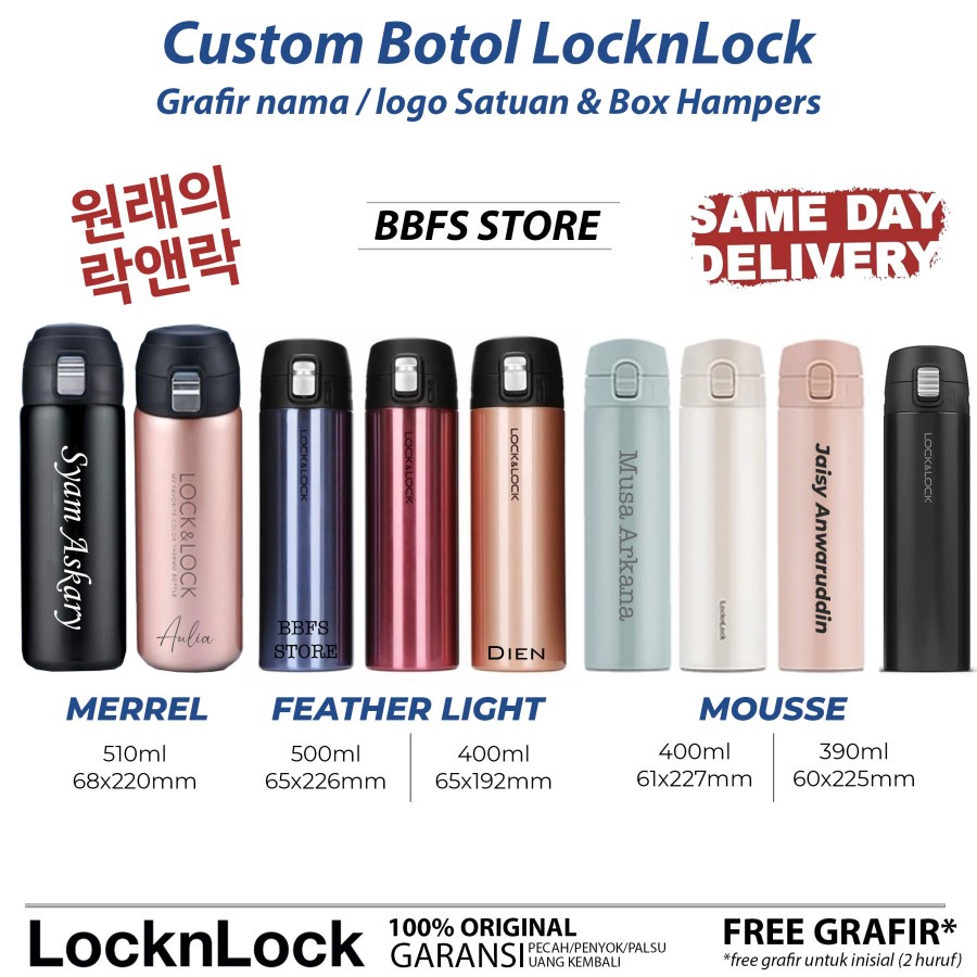 Lock n Lock Exclusive Merrel One Touch Vacuum Tumbler Bottle 510ml Botol Minum Termos