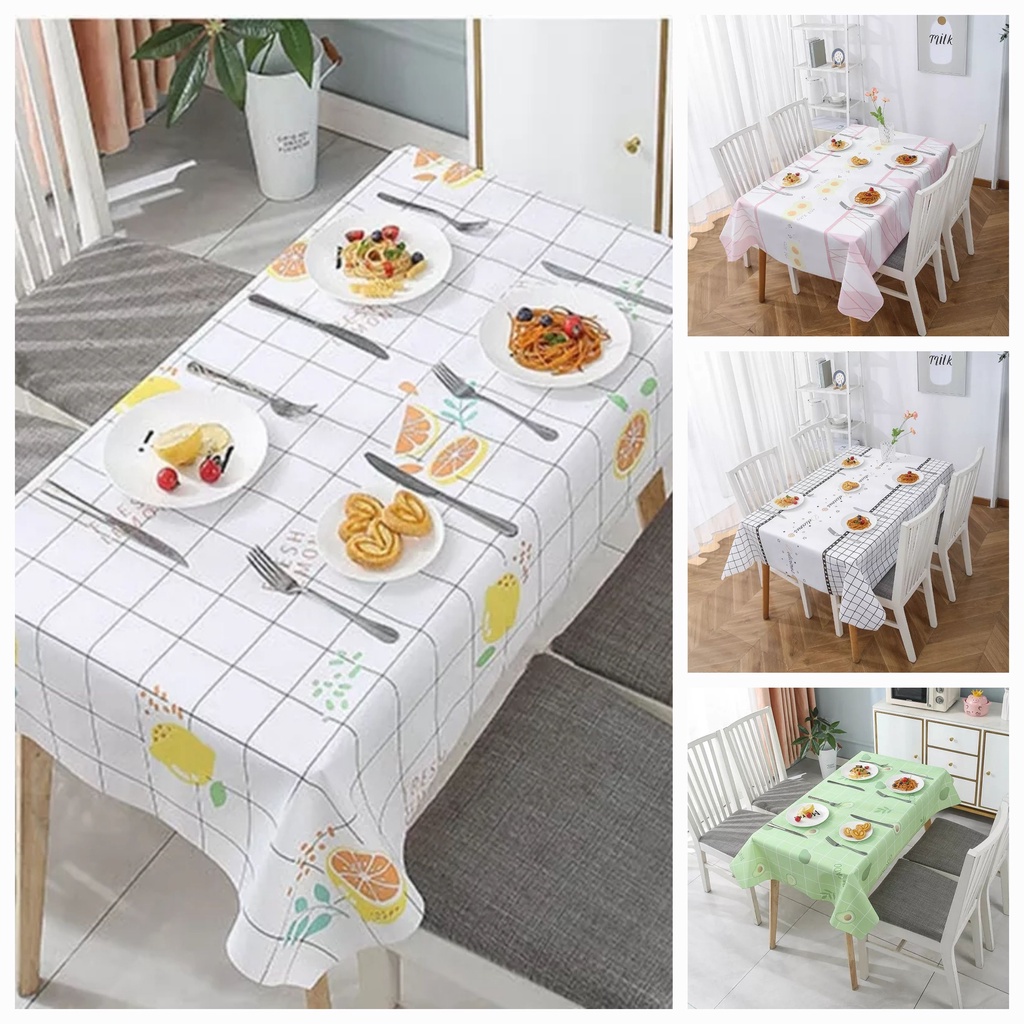 Taplak Meja Anti Air Table Cloth Waterproof Dustproof Peva 137x180cm Alas Meja