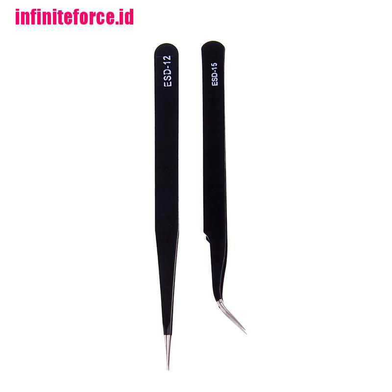 2pcs Anti-static Elbow and Straight Stainless Steel Tweezers Cake Mold