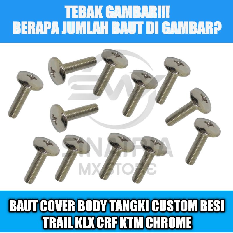 BAUT BODY MOTOR TANGKI CUSTOM KLX CRF KTM YZ CHROME